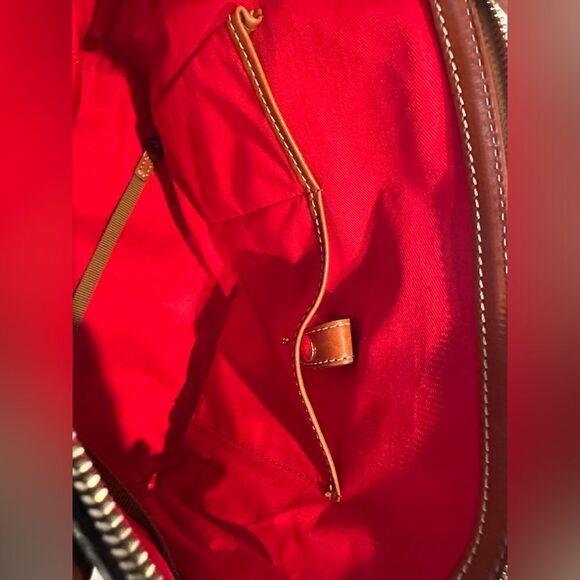 Dooney & Bourke Black and Tan Leather Satchel - Picture 15 of 16